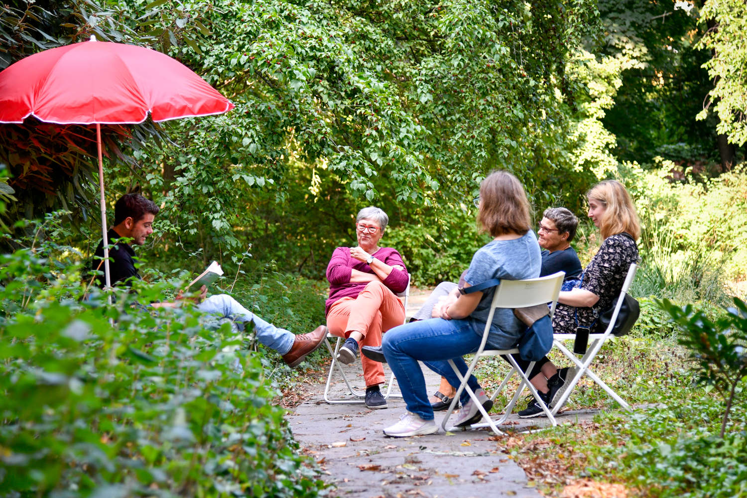 Impressionen von Literatur auf der Parkbank 2021 in Cottbus